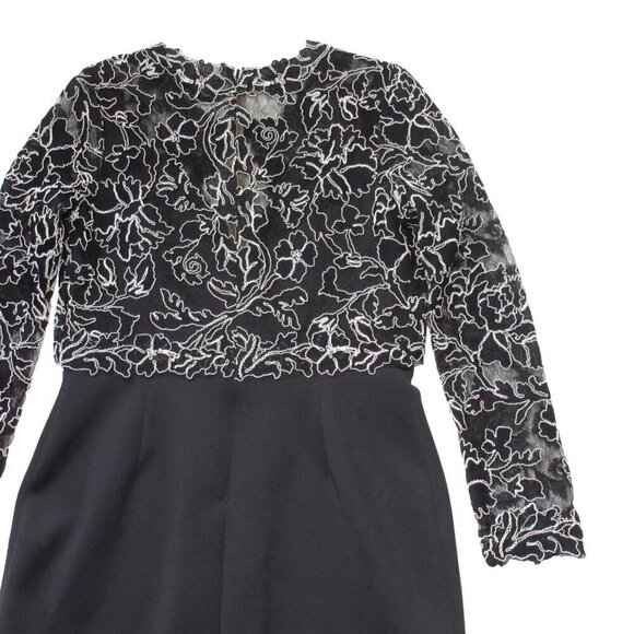 NWT Tadashi Shoji Darya in Black White Embroidered Shrug Sheath Dress 6 - Picture 8 of 10